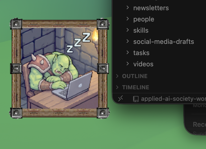 Peon pet sleeping at desk